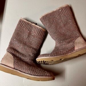 Ugg Pink Sequin Knit Boots